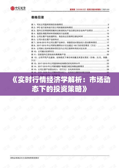 《实时行情经济学解析：市场动态下的投资策略》