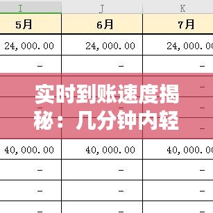 实时到账速度揭秘：几分钟内轻松到账