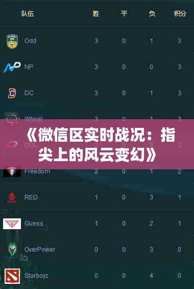 《微信区实时战况：指尖上的风云变幻》