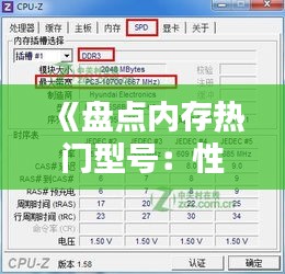 《盘点内存热门型号：性能与性价比兼备之选》