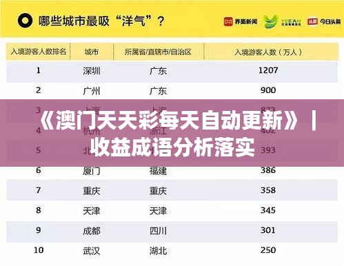 《澳门天天彩每天自动更新》｜收益成语分析落实