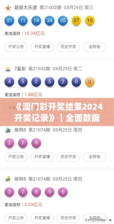 《澳门彩开奖结果2024开奖记录》｜全面数据解析执行