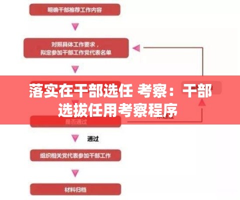 落实在干部选任 考察：干部选拔任用考察程序 