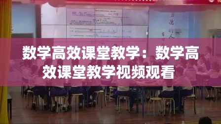 数学高效课堂教学：数学高效课堂教学视频观看 