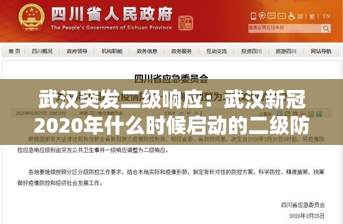 武汉突发二级响应：武汉新冠2020年什么时候启动的二级防疫 