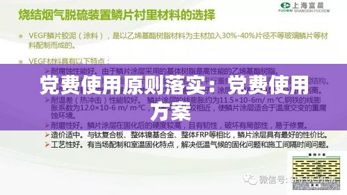 党费使用原则落实：党费使用方案 