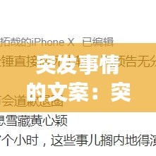 突发事情的文案：突发事情的感慨的句子 