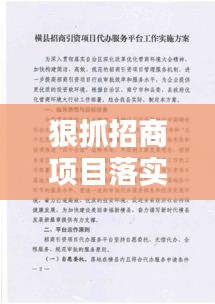 狠抓招商项目落实措施：围绕推进招商引资和项目建设整改措施 