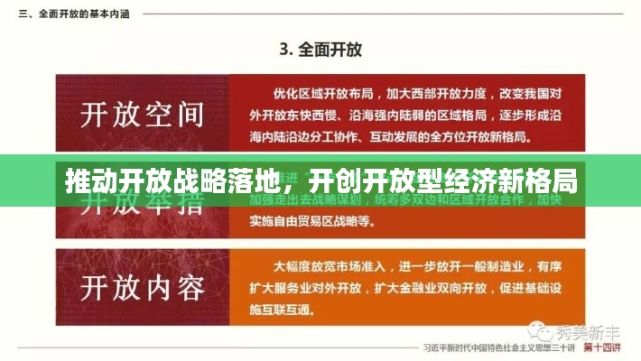 推动开放战略落地，开创开放型经济新格局