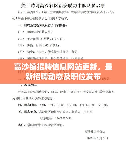 高沙镇招聘信息网站更新，最新招聘动态及职位发布