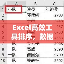 Excel高效工具排序，数据处理效率提升的关键秘诀