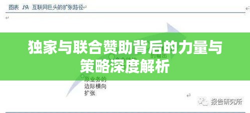 独家与联合赞助背后的力量与策略深度解析