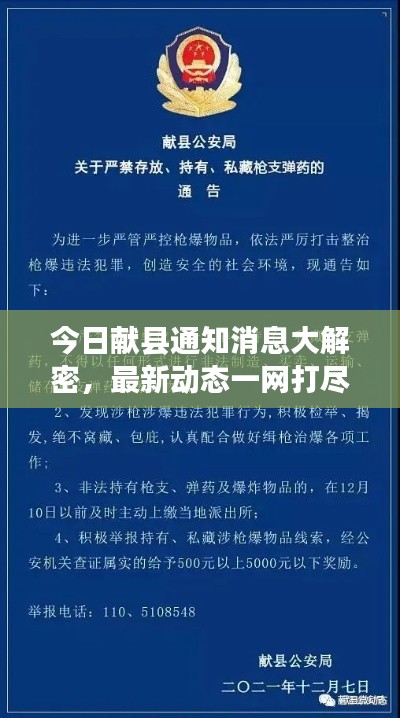 今日献县通知消息大解密，最新动态一网打尽