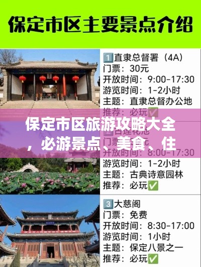 保定市区旅游攻略大全，必游景点、美食、住宿一网打尽！