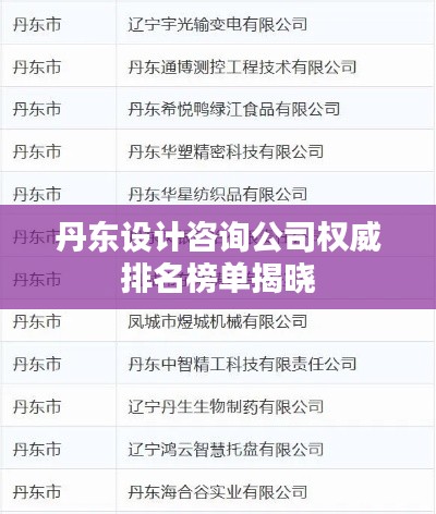丹东设计咨询公司权威排名榜单揭晓