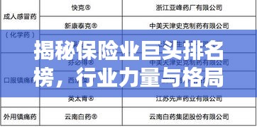 揭秘保险业巨头排名榜，行业力量与格局一览